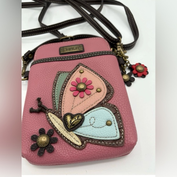 Chala Handbags - Chala Crossbody Zip Wallet Wristlet Cell Phone Bag Butterfly PETA approved VEGAN